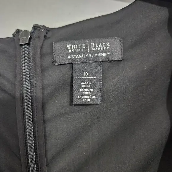 WHBM Instantly Slimming Midi Black Studded Sleeveless Bandage Dress Sz 10 - Picture 6 of 7